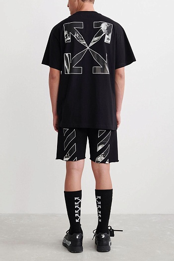 Чёрная оверсайз футболка Off-White Caravaggio Arrows   