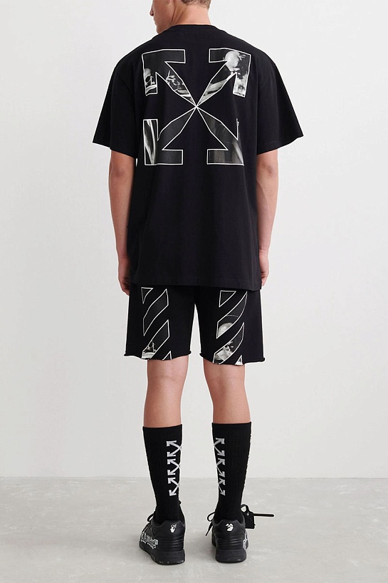 Чёрная оверсайз футболка Off-White Caravaggio Arrows