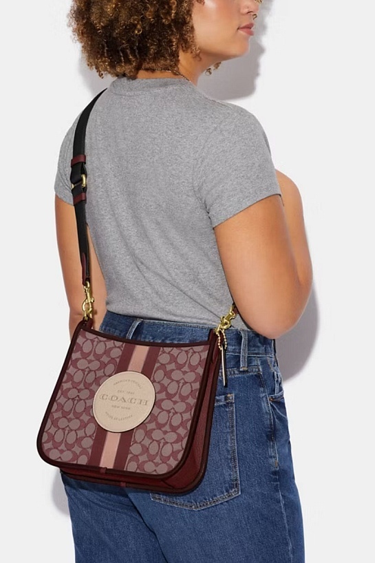 Женская сумка Coach Dempsey File Bagwith Stripe And Coach Patch 25x25 см (3 расцветки)