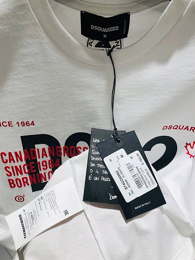 Мужская белая футболка Dsquared2 Brothers   