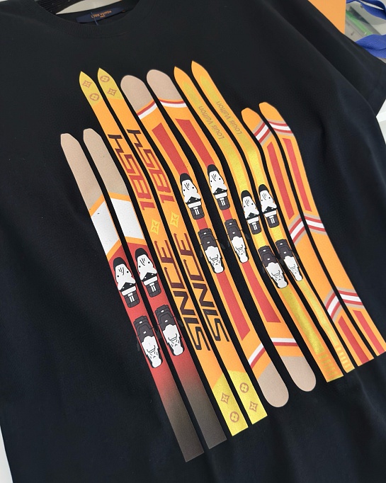 Чёрная оверсайз футболка Louis Vuitton Premium