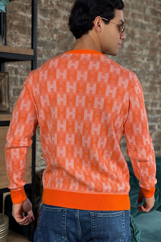 Мужская кофта Hermes оранжевого цвета