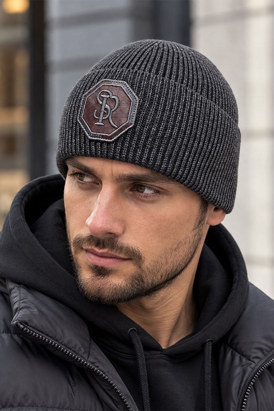 Шапка Stefano Ricci logo-embroidered - Dark Grey