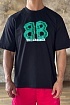 Чёрная оверсайз футболка Balenciaga logo print