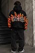 Чёрное худи Palm Angels Graffiti Flames logo-print