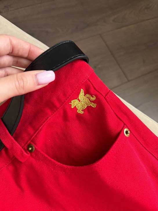 Красные женские джинсы Hermes premium