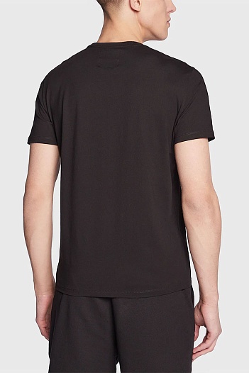 Футболка чёрного цвета Armani Exchange logo-patch   