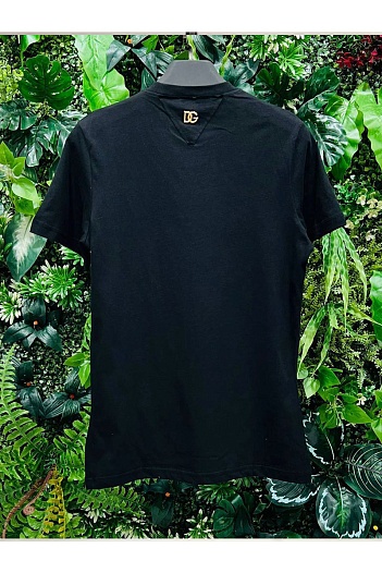 Чёрная мужская футболка Dolce&Gabbana floral logo-print   