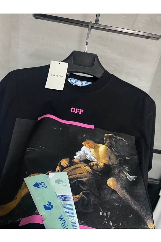 Чёрная футболка Off-White Arrow Caravaggio St. Francis