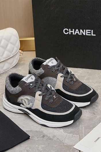 Женские замшевые кроссовки Chanel premium   