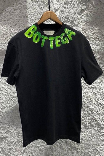 Оверсайз футболка Bottega Veneta 2022 logo - Black / Green   