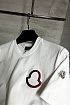 Футболка белого цвета Moncler logo-embroidered