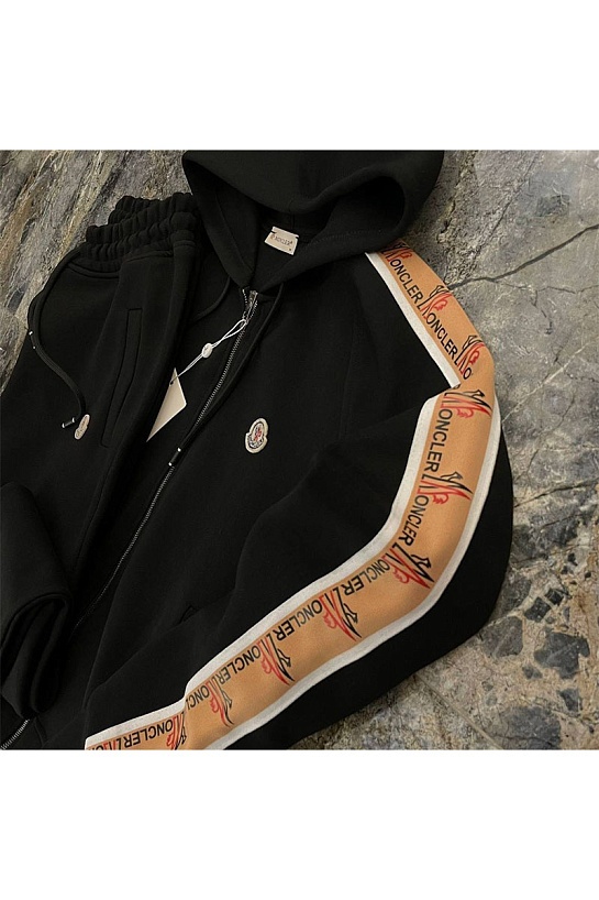 Мужская брендовая кофта Moncler чёрного цвета