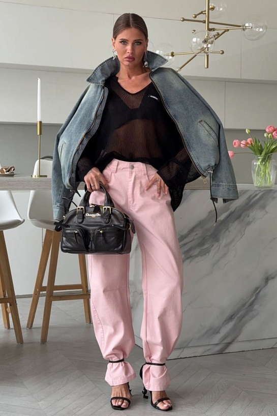 Розовые женские джинсы Loewe