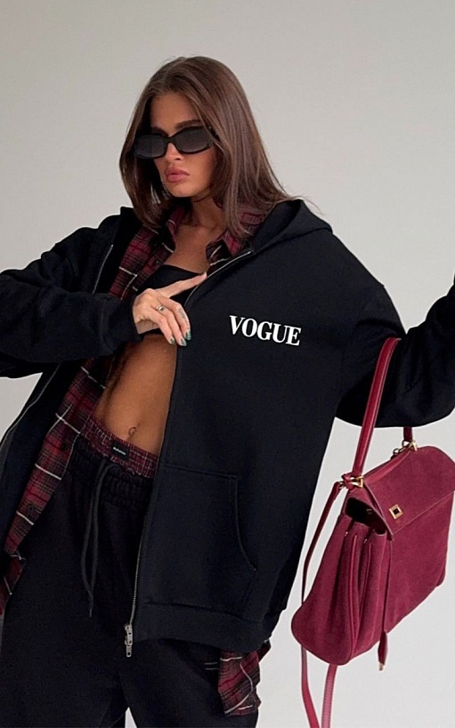 Женская кофта на молнии Balenciaga чёрного цвета