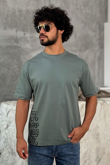 Мужская зелёная футболка Y-3 Yohji Yamamoto   