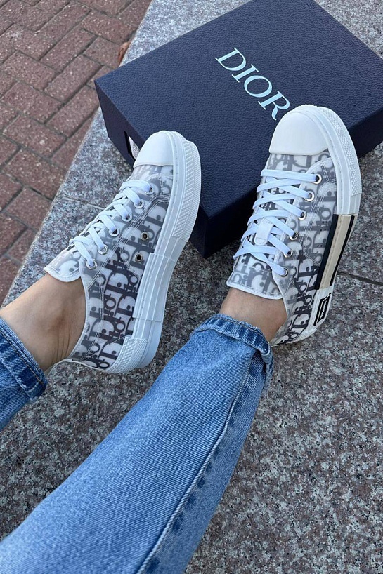 Женские текстильные кеды Dior B23 Low Oblique