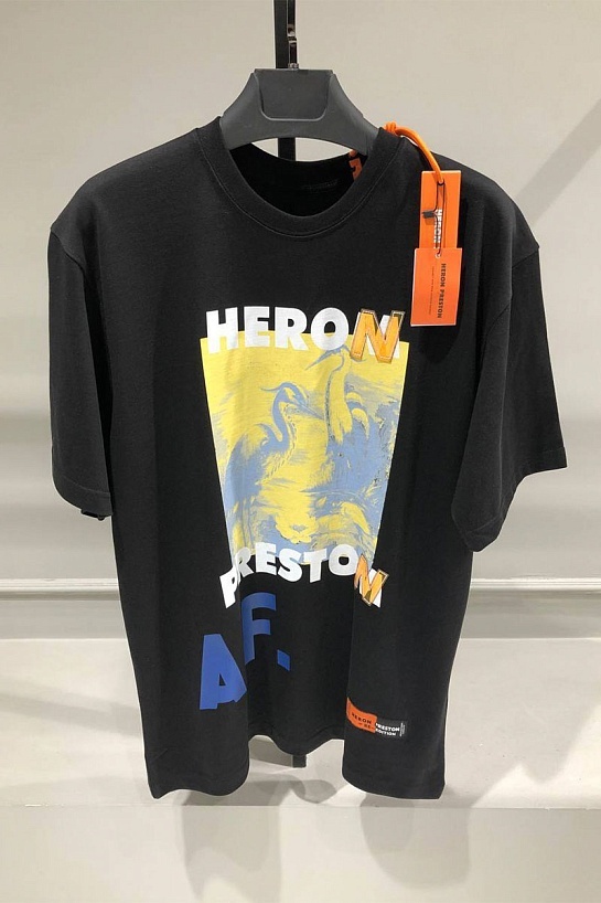 Чёрная оверсайз футболка Heron Preston A.F. Authorized