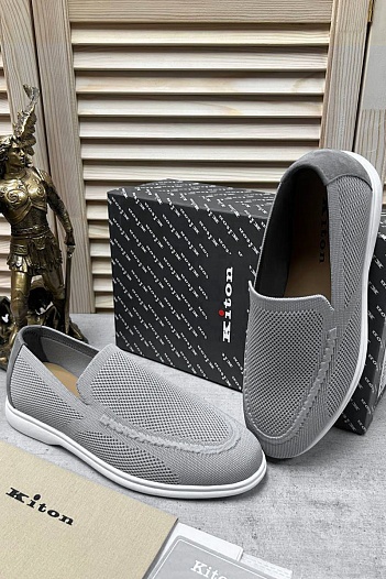 Мужские текстильные лоферы Kiton   