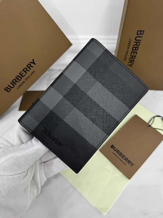 Кожаная обложка для паспорта Burberry Check Premium 14x10x2 см