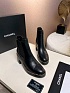 Женские кожаные сапоги Chanel premium - Black