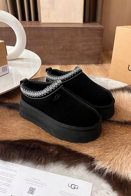 Женские замшевые ботинки UGG Tazz Platform - Black