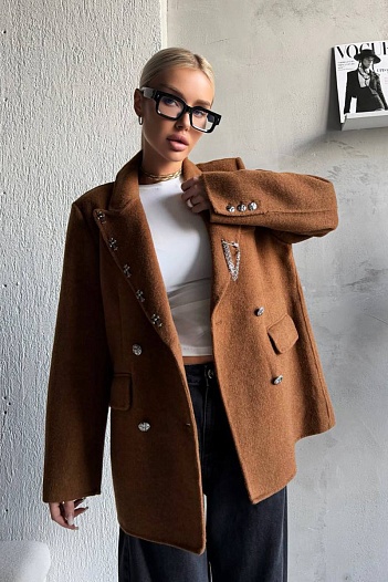Женский шерстяной пиджак Chrome Hearts premium   