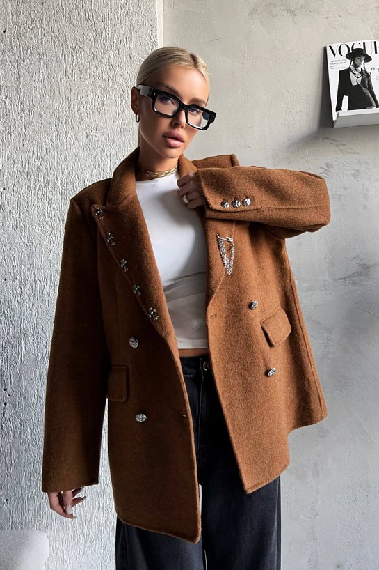 Женский шерстяной пиджак Chrome Hearts premium