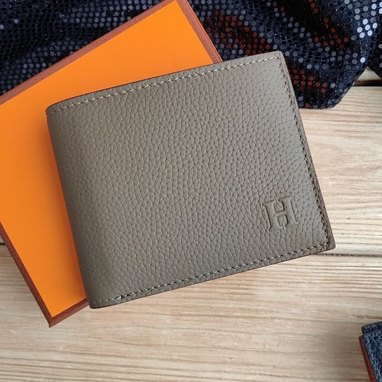 Кожаный кошелёк Hermes 12х10 см