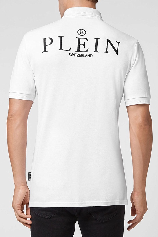 Мужское белое поло Philipp Plein