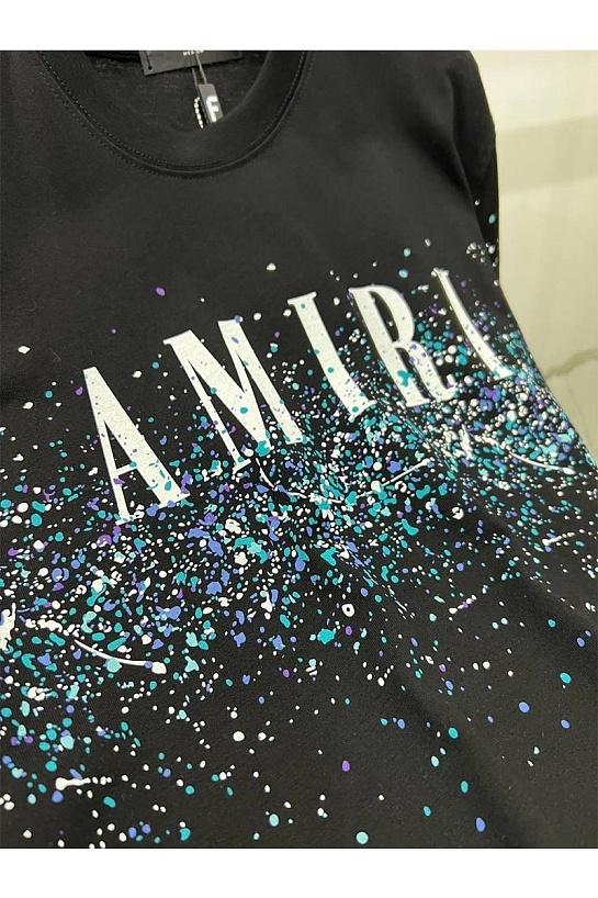 Оверсайз футболка Amiri "Paint Splatter" - Black