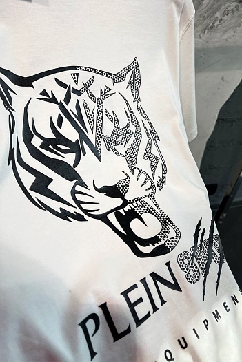 Белая футболка Philipp Plein Sport tiger-logo   