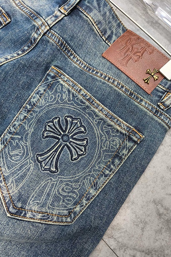 Мужские синие джинсы Chrome Hearts Premium