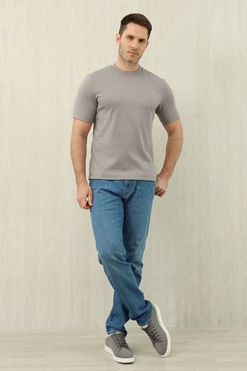 Мужская светло-серая футболка Brunello Cucinelli premium   