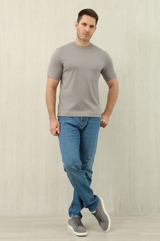 Мужская светло-серая футболка Brunello Cucinelli premium