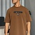 Коричневая оверсайз футболка Prada Milano metallic-logo