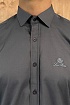 Мужская серая рубашка Loro Piana logo-embroidered