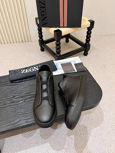Кроссовки с мехом Ermenegildo Zegna Triple Stitch high-top   