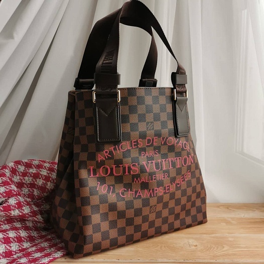 Женская сумка Louis Vuitton Damier Azur Beach Cabas GM 45x31 см (2 расцветки)   