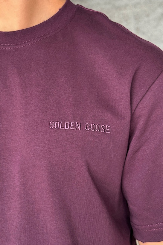 Мужская фиолетовая футболка Golden Goose