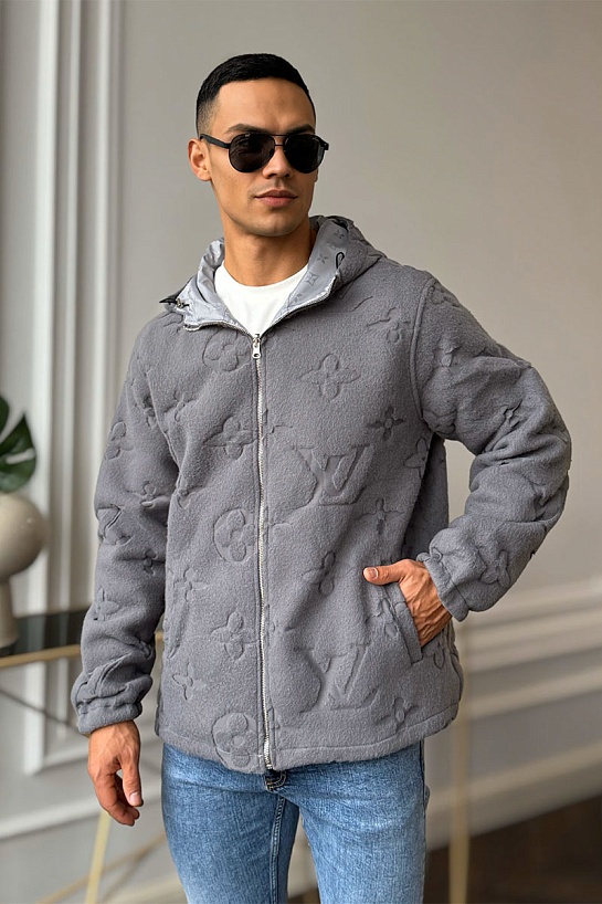 Мужская двусторонняя куртка Louis Vuitton Monogram - Grey