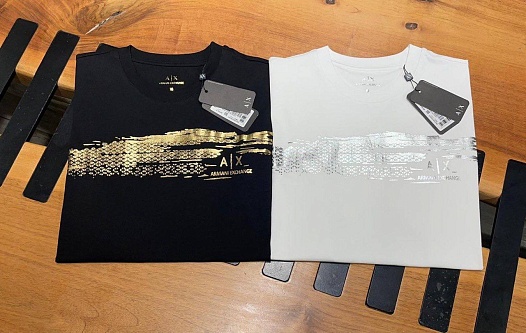 Мужская белая футболка Armani Exchange   