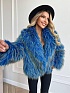 Женская эко шуба синего цвета