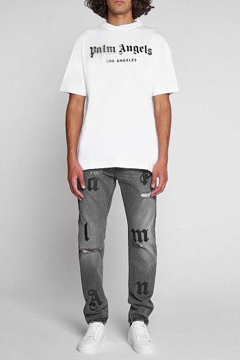 Футболка белого цвета Palm Angels logo-print   
