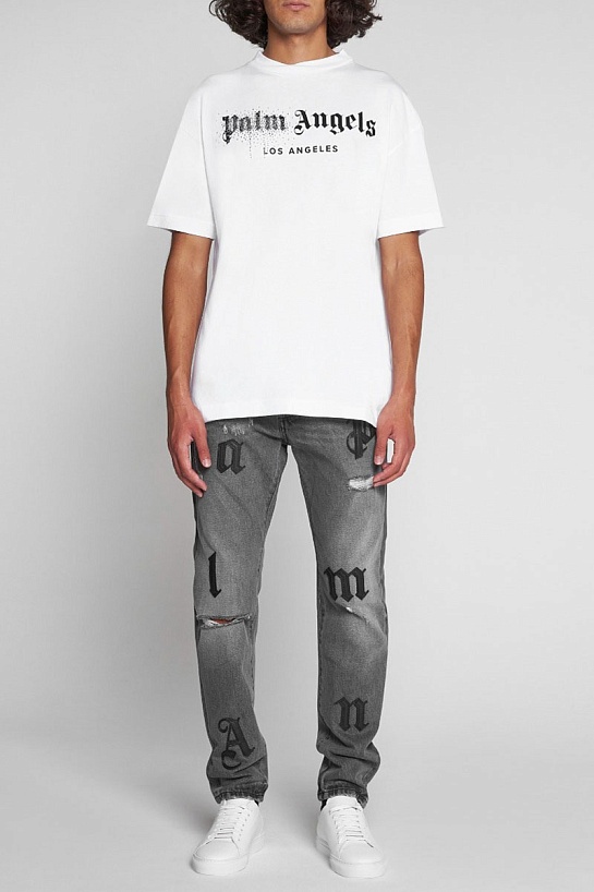 Футболка белого цвета Palm Angels logo-print