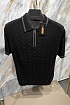Мужское поло Zilli zip neck - Black