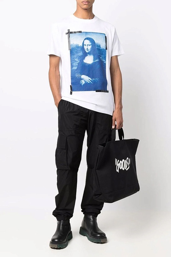 Белая футболка Off-White c/o Virgil Abloh Monalisa slim-cut