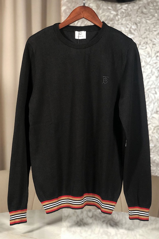 Мужской джемпер Burberry TB logo-embroidered - Black