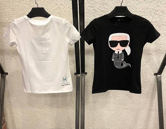 Женская чёрная футболка Karl Lagerfeld "Pisces"
