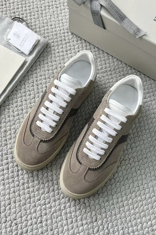 Женские замшевые кроссовки Brunello Cucinelli premium